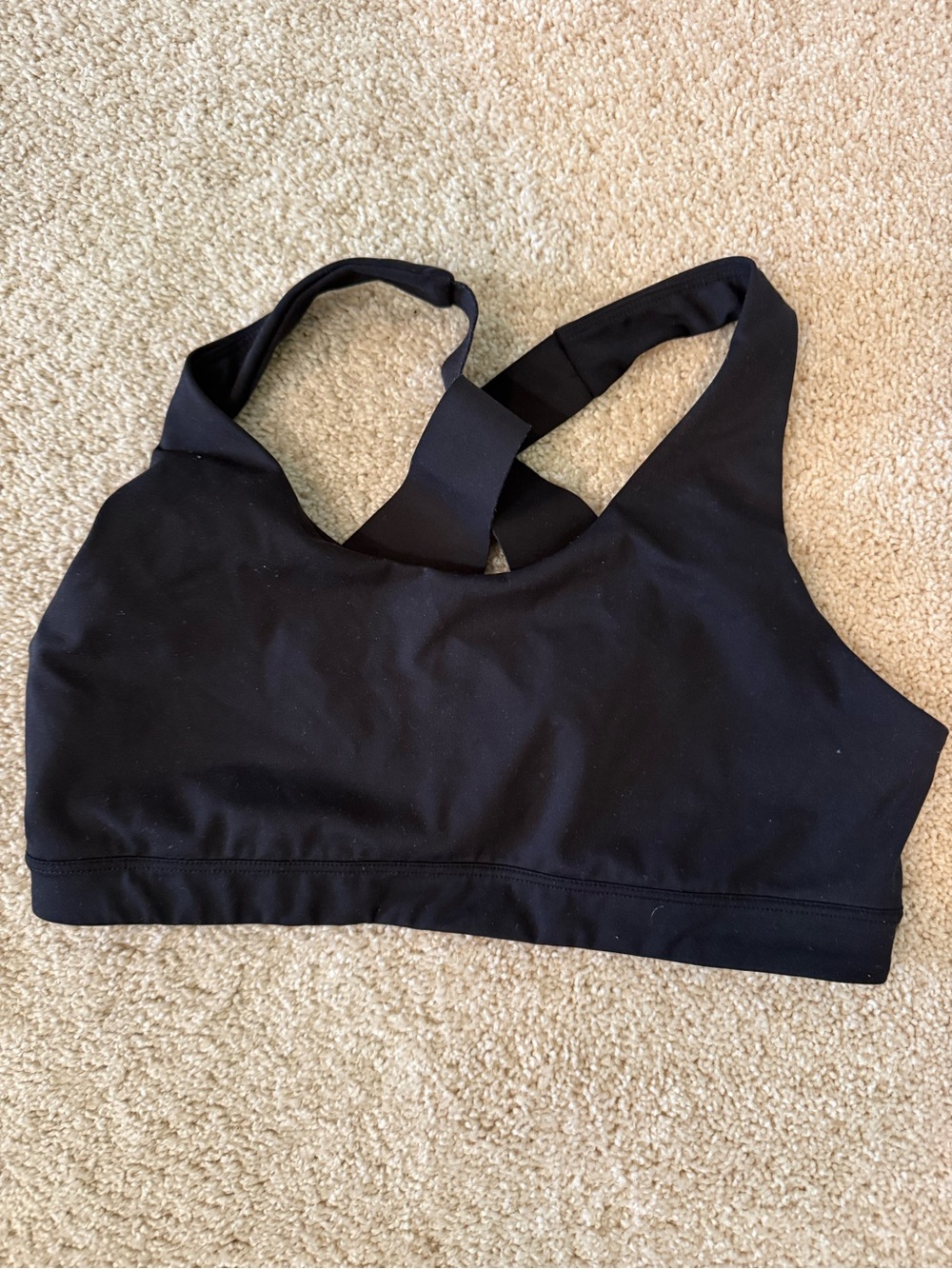 Old Navy Powersoft Black Cross-Back Sports Bra Large